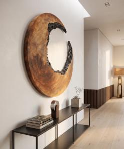 Alternative view of Mid-Century 3D Hardwood Wall Sculpture with Flowing Curves