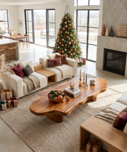 Alternative view of Live Edge Driftwood Coffee Table with Mid-Century Rustic Style