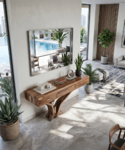 Alternative view of Farmhouse Live Edge Solid Wood Entryway Table