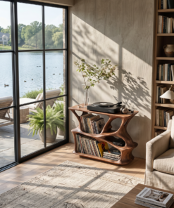 Alternative view of Mid-Century Record Player Stand and Vinyl Storage Console