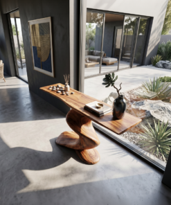 Alternative view of Handcrafted Solid Wood Console Table with Natural Knots and Grain