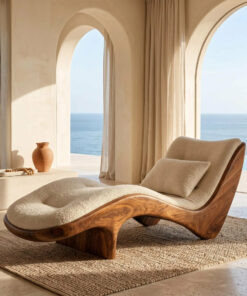 Alternative view of Solid Wood Wave Lounge Chair for Reading Nook