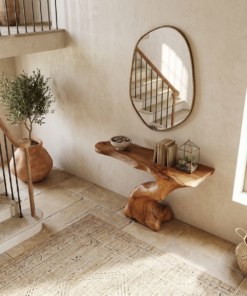 Alternative view of Rustic Solid Wood Entryway Console Table with Narrow Profile