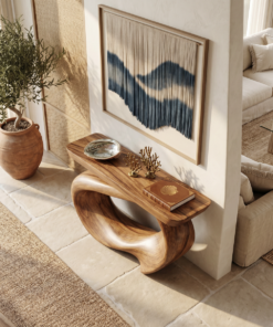 Alternative view of Rustic Live Edge Solid Wood Console Table for Entryway