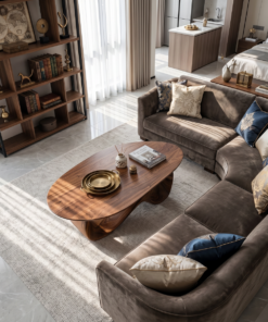 Alternative view of Rustic Solid Wood Coffee Table with Low-Set Simple Design