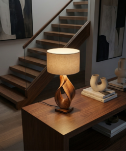 Alternative view of Monkey Pod Sculptural Table Lamp for Desk or Studio