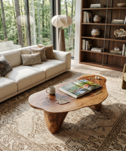 Alternative view of Handcrafted Solid Wood Low Coffee Table with Oil and Wax Finish
