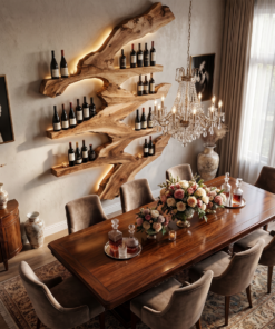 Alternative view of Handcrafted Wood Wine Bottle Rack Stand for Kitchen