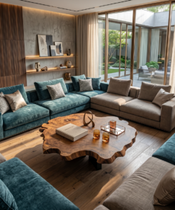 Alternative view of Farmhouse Solid Wood Low Coffee Table with Classic Lines