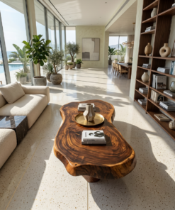 Alternative view of Mid-Century Solid Wood Coffee Table for Compact Living Rooms