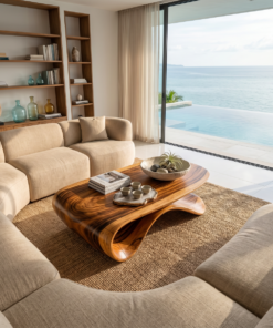 Alternative view of Farmhouse Solid Wood Coffee Table with Low Streamlined Profile