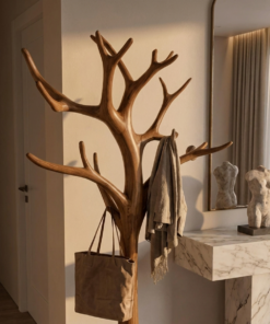 Alternative view of Rustic Driftwood Tree Coat Rack for Entryway and Mudroom