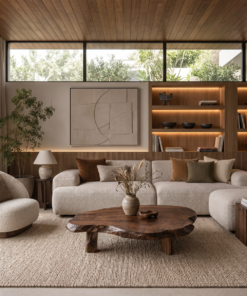 Alternative view of Live Edge Solid Wood Coffee Table with Block Legs