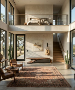 Alternative view of Modern Sculptural Solid Wood Bench with Flowing Curved Base