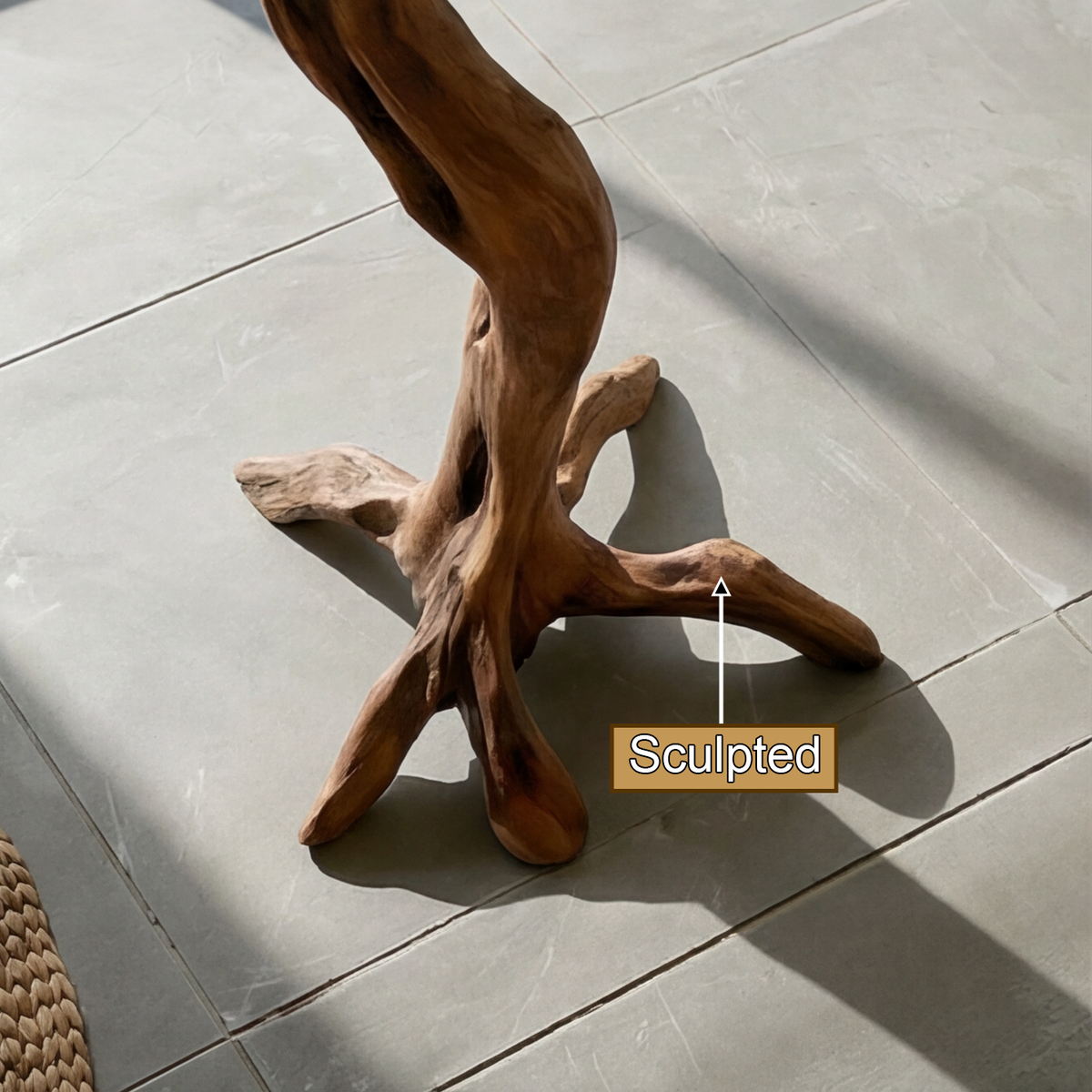 Twisting Trunk Solid Wood Tree Coat Rack with Root Base - Image 5