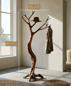 Alternative view of Twisting Trunk Solid Wood Tree Coat Rack with Root Base