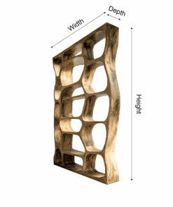 Alternative view of Sculpted Solid Hardwood Room Divider Bookshelf with Carved Openings