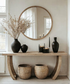 Alternative view of Handcrafted Natural Wood Entryway Console Table, Clean Lines