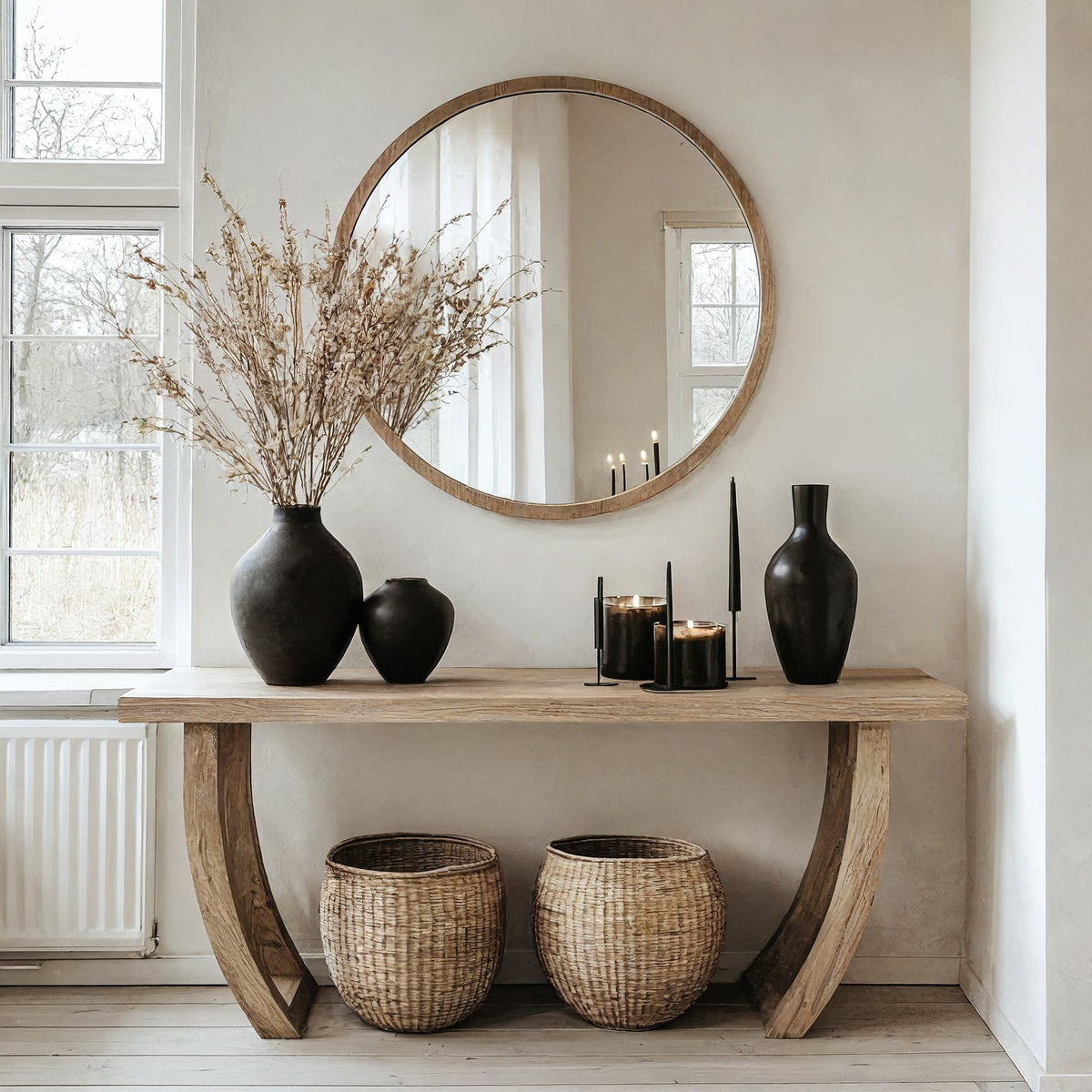 Handcrafted Natural Wood Entryway Console Table, Clean Lines - Image 2