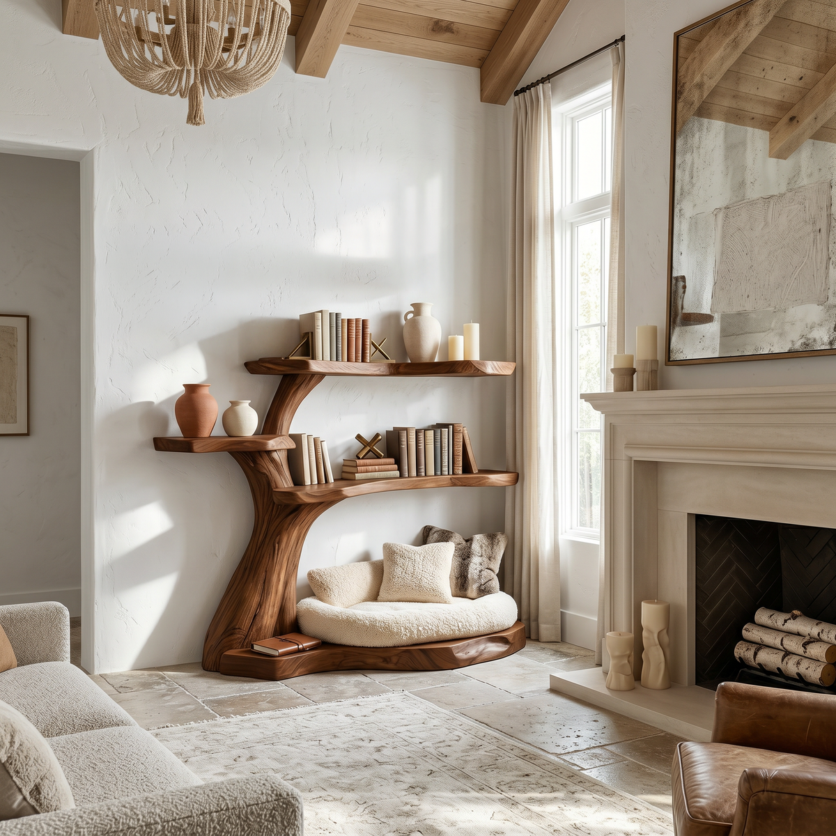Rustic Corner Tree Branch Bookshelf for Kids Room and Nursery - Image 6