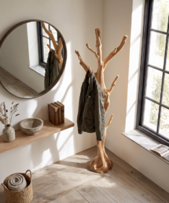 Alternative view of Rustic Driftwood Branch Tree Coat Rack with Optional Support Base
