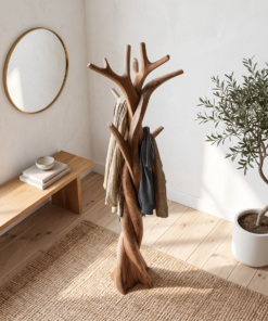 Alternative view of Twisted Tree Branch Solid Wood Coat Rack for Entryway