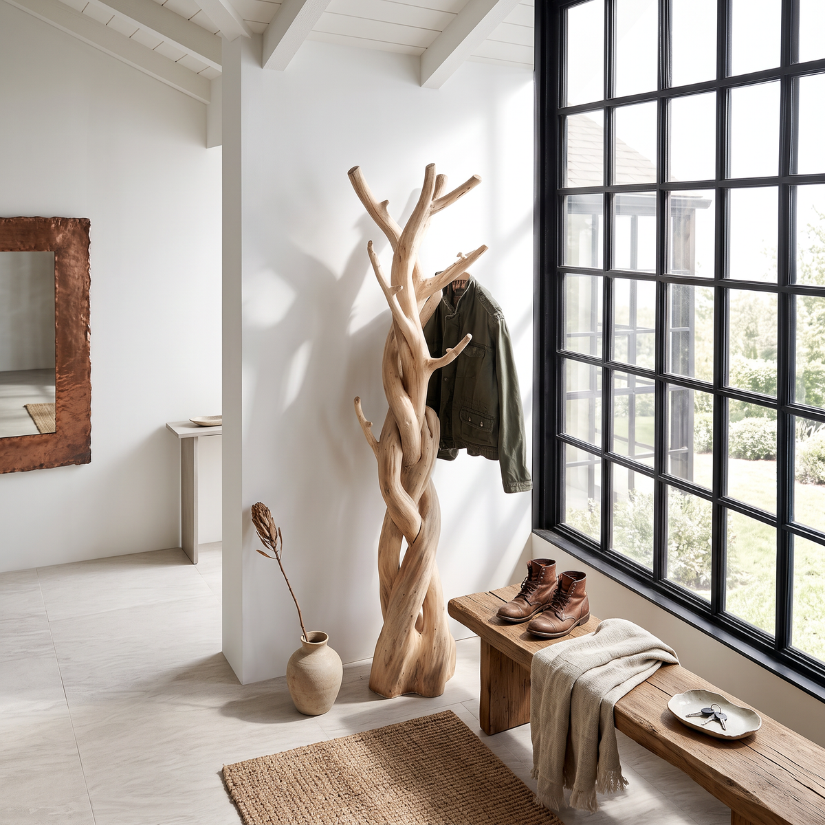 Driftwood Branch Tree Coat Rack for Bedroom or Closet - Image 2
