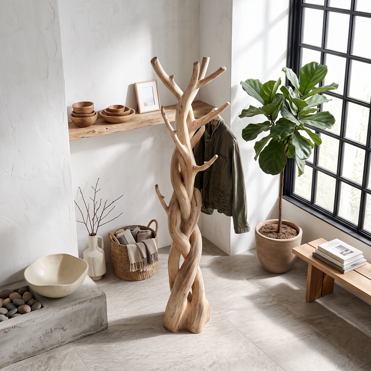 Driftwood Branch Tree Coat Rack for Bedroom or Closet - Image 3