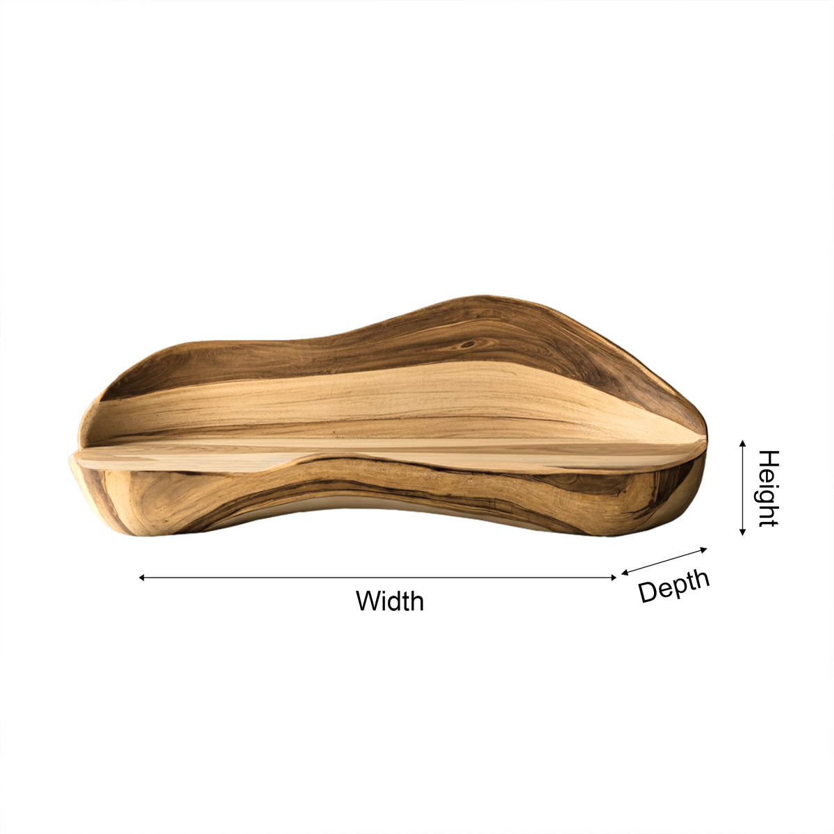 Solid Wood Live Edge Sofa with Wave-Inspired Frame and Cushions - Image 5