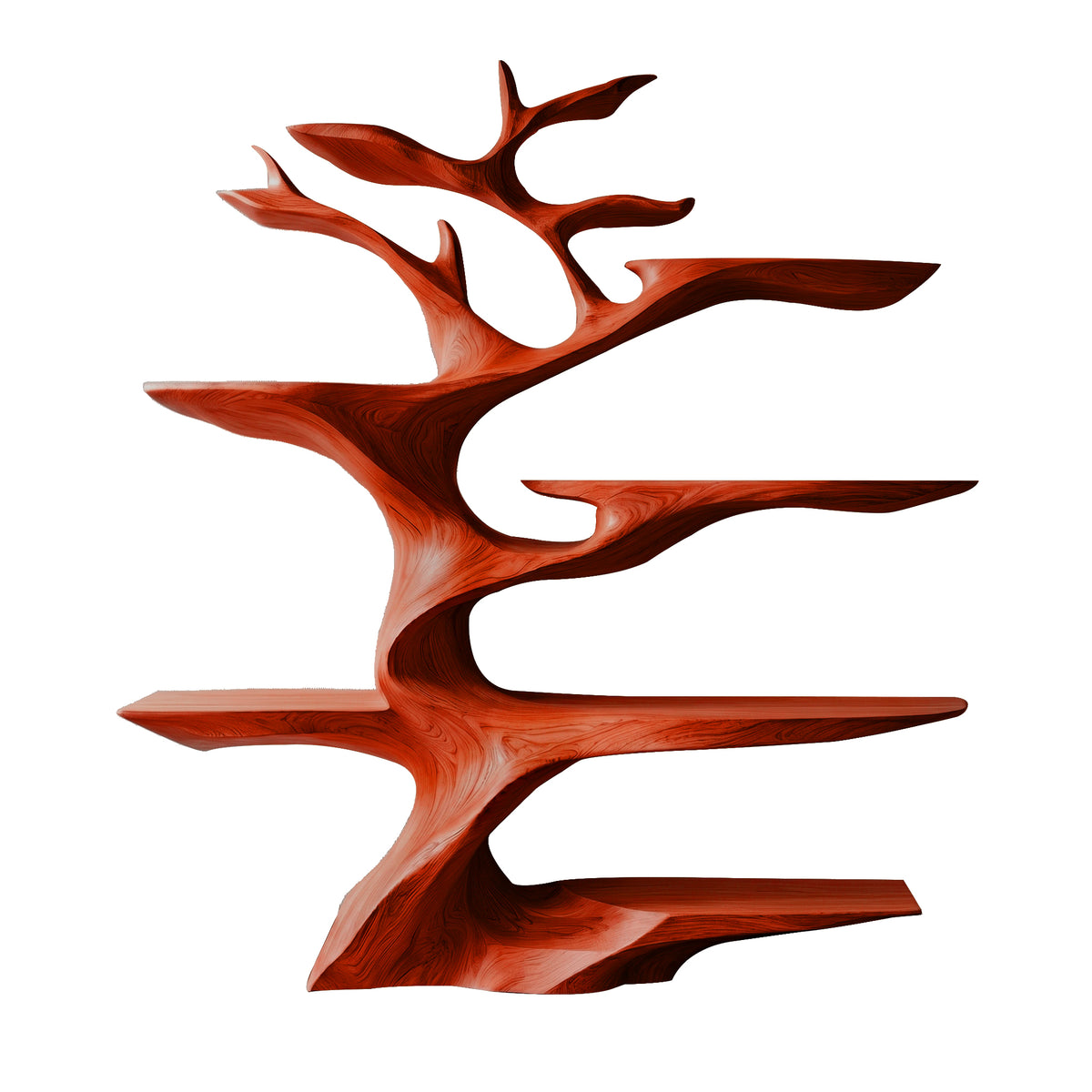 Sculptural Solid Hardwood Tree Wine Rack with Ambient Lighting - Image 8