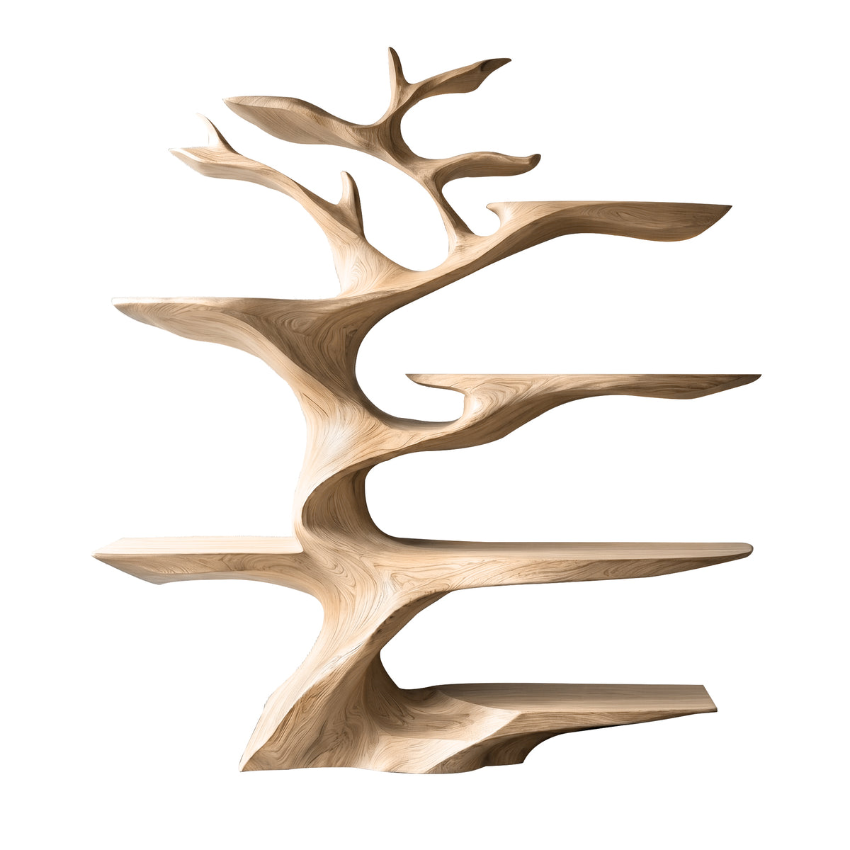 Sculptural Solid Hardwood Tree Wine Rack with Ambient Lighting - Image 6