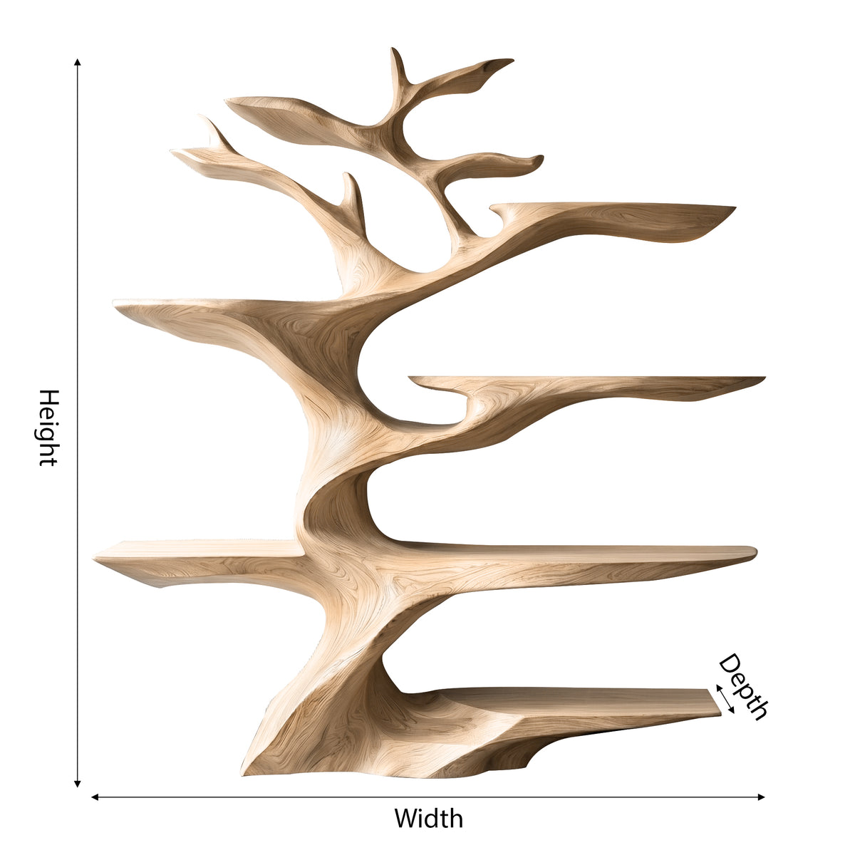 Sculptural Solid Hardwood Tree Wine Rack with Ambient Lighting - Image 5
