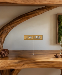 Alternative view of Branching Tree Solid Wood Console Table with Multi-Tier Shelves