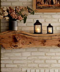 Alternative view of Rustic Solid Wood Floating Fireplace Mantel Shelf