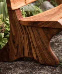Alternative view of Rustic Live Edge Solid Wood Bench with Backrest for Hallway or Patio