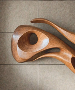 Alternative view of Modern Abstract Carved Solid Wood Wall Sculpture