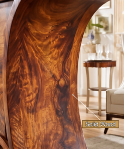 Alternative view of Solid Wood Sculptural Bar Cabinet with Wine and Stemware Storage