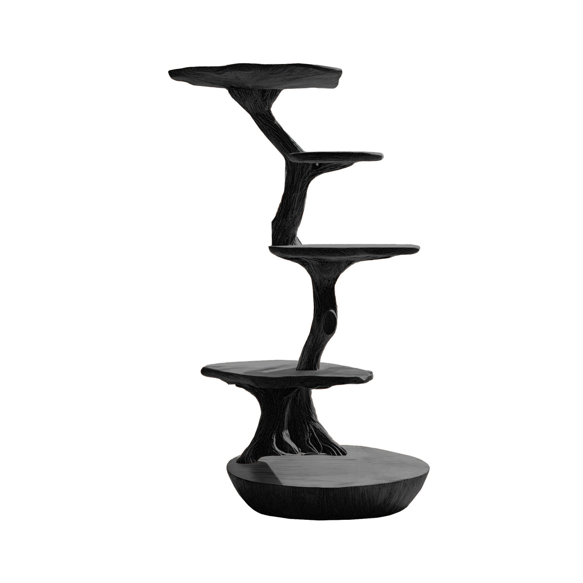 Lignum Sculpted Solid Hardwood Cat Tree with Staggered Platforms - Image 8