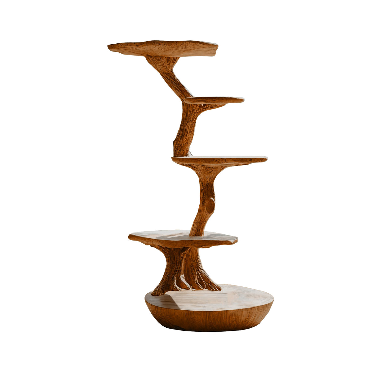 Lignum Sculpted Solid Hardwood Cat Tree with Staggered Platforms - Image 6