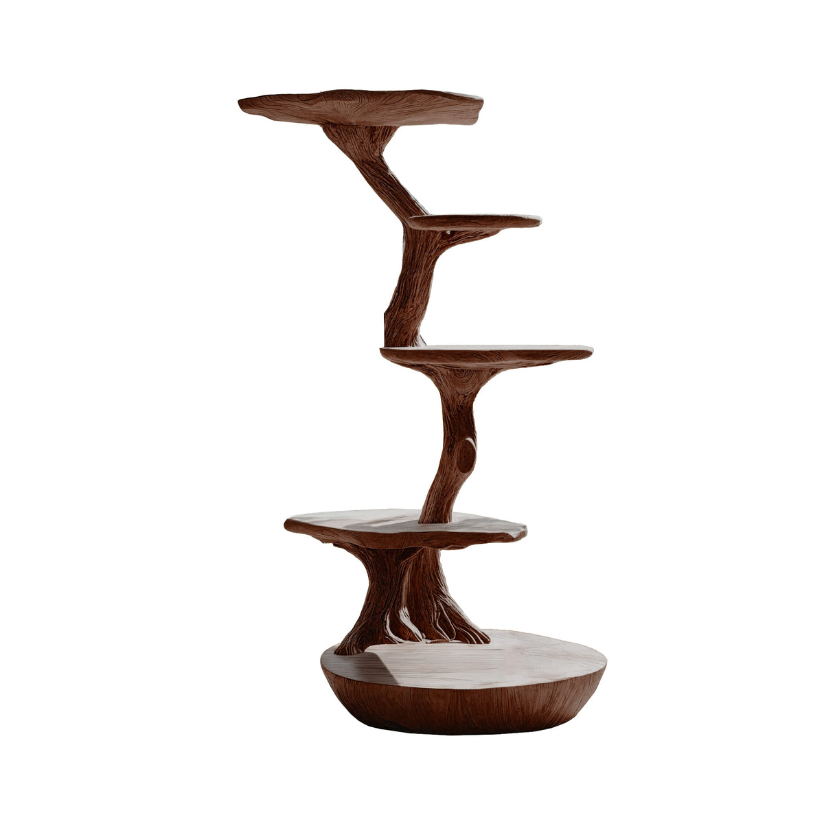 Lignum Sculpted Solid Hardwood Cat Tree with Staggered Platforms - Image 7