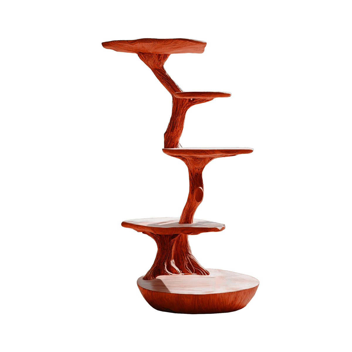 Lignum Sculpted Solid Hardwood Cat Tree with Staggered Platforms - Image 5