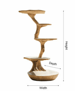 Alternative view of Lignum Sculpted Solid Hardwood Cat Tree with Staggered Platforms