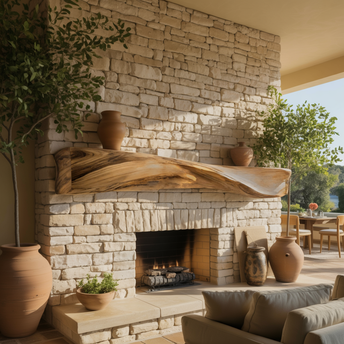 Wave-Form Solid Wood Floating Fireplace Mantel Shelf - Image 4