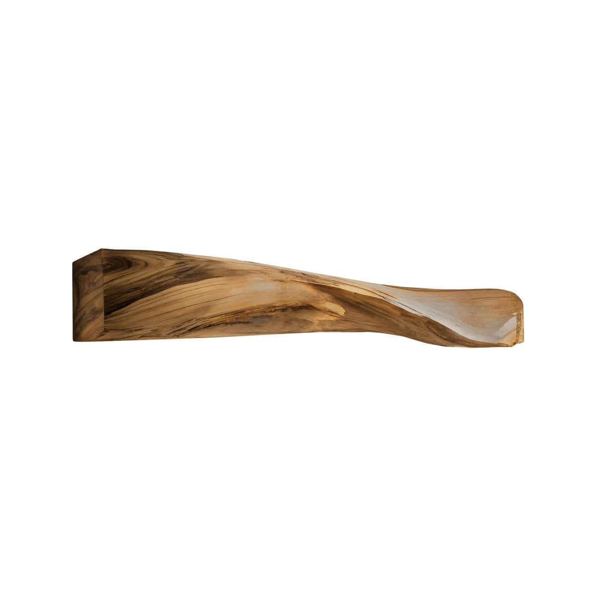 Wave-Form Solid Wood Floating Fireplace Mantel Shelf - Image 6