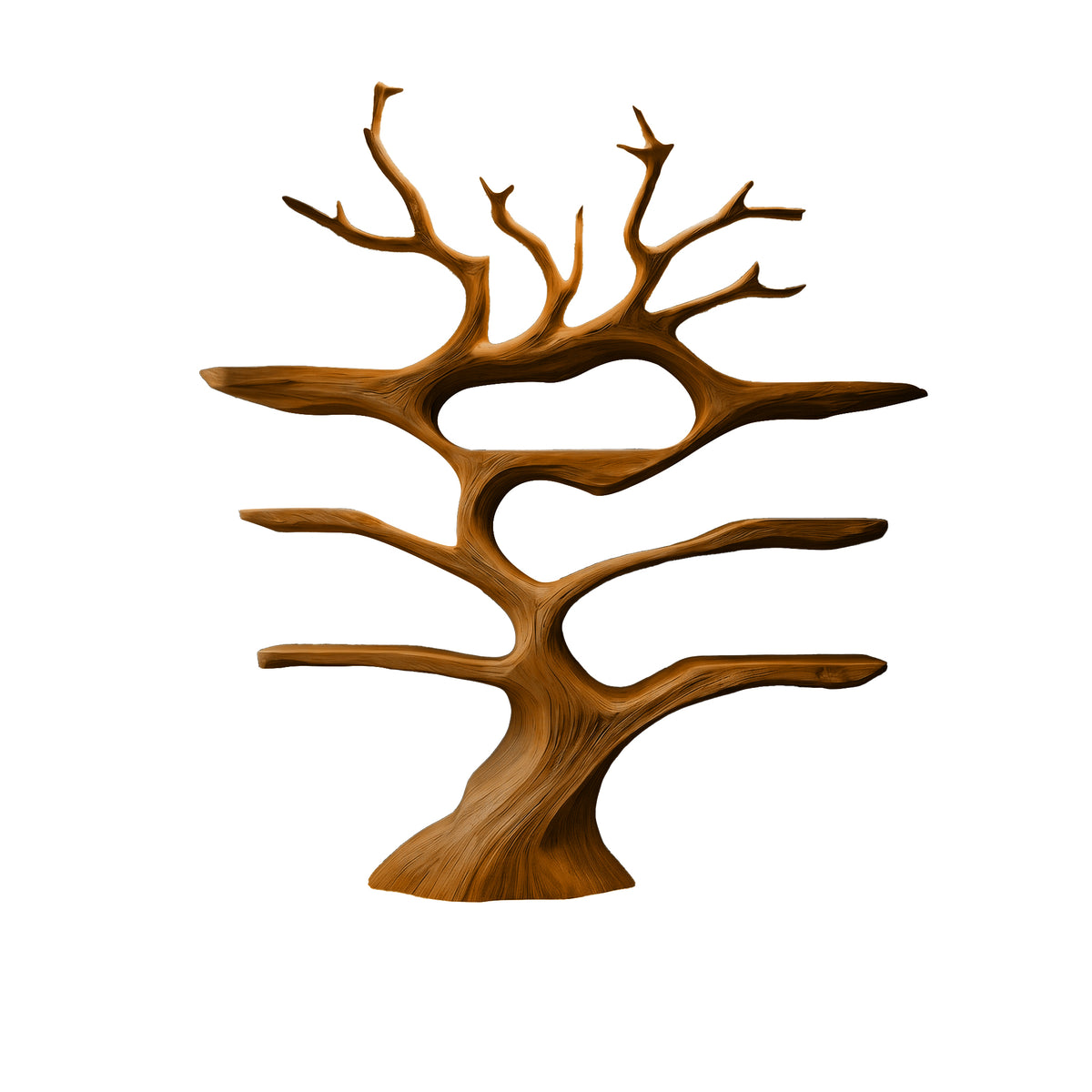 Illuminated Solid Hardwood Tree Wine Rack with LED Backlight - Image 8