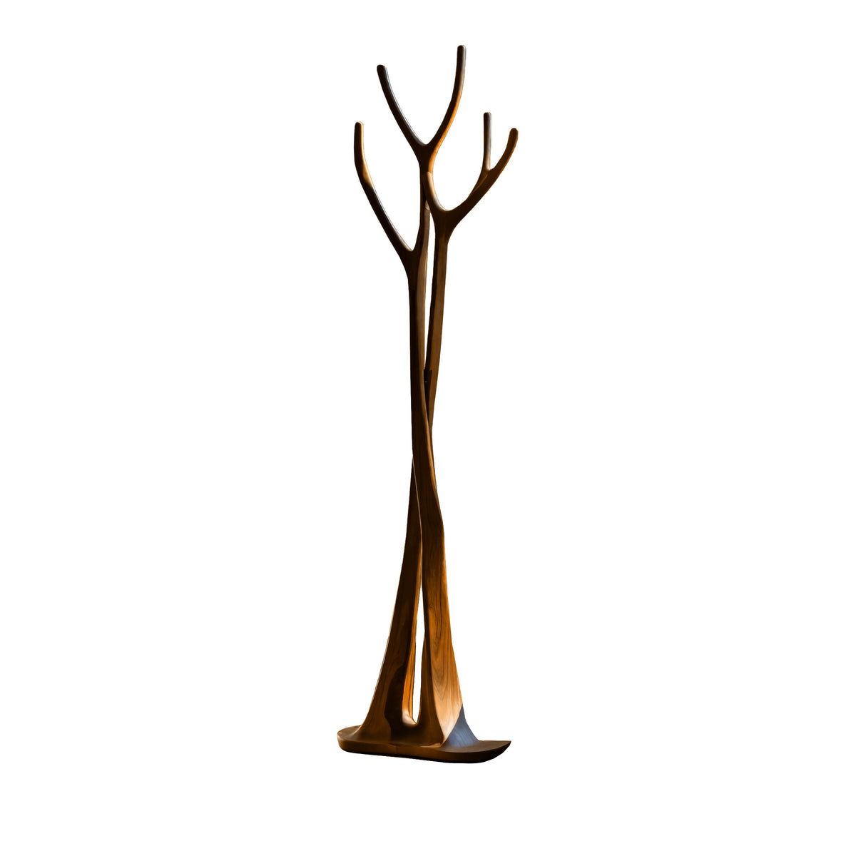 Sculpted Solid Wood Freestanding Tree Coat Rack with Curved Branches - Image 6