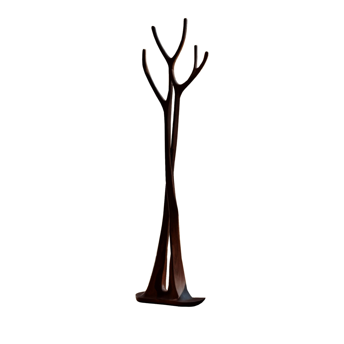 Sculpted Solid Wood Freestanding Tree Coat Rack with Curved Branches - Image 7