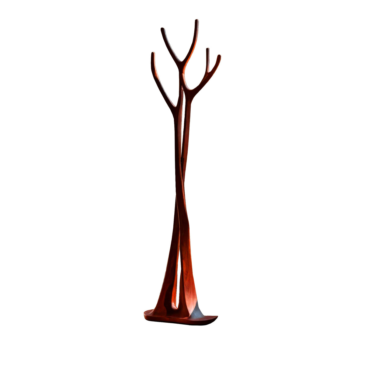 Sculpted Solid Wood Freestanding Tree Coat Rack with Curved Branches - Image 5