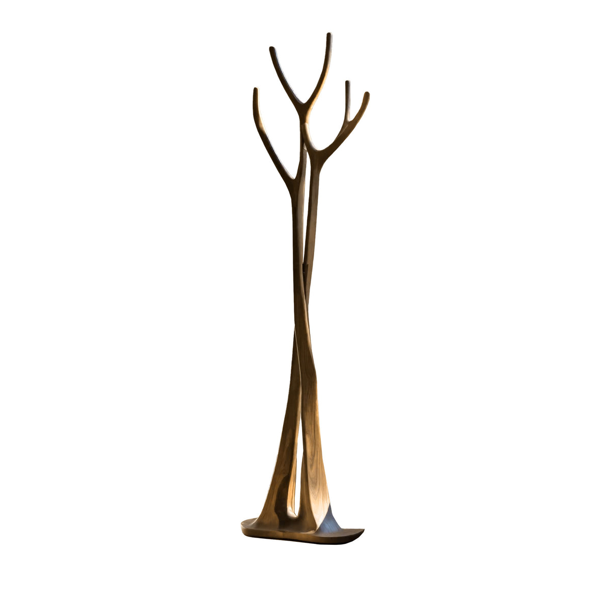 Sculpted Solid Wood Freestanding Tree Coat Rack with Curved Branches - Image 3