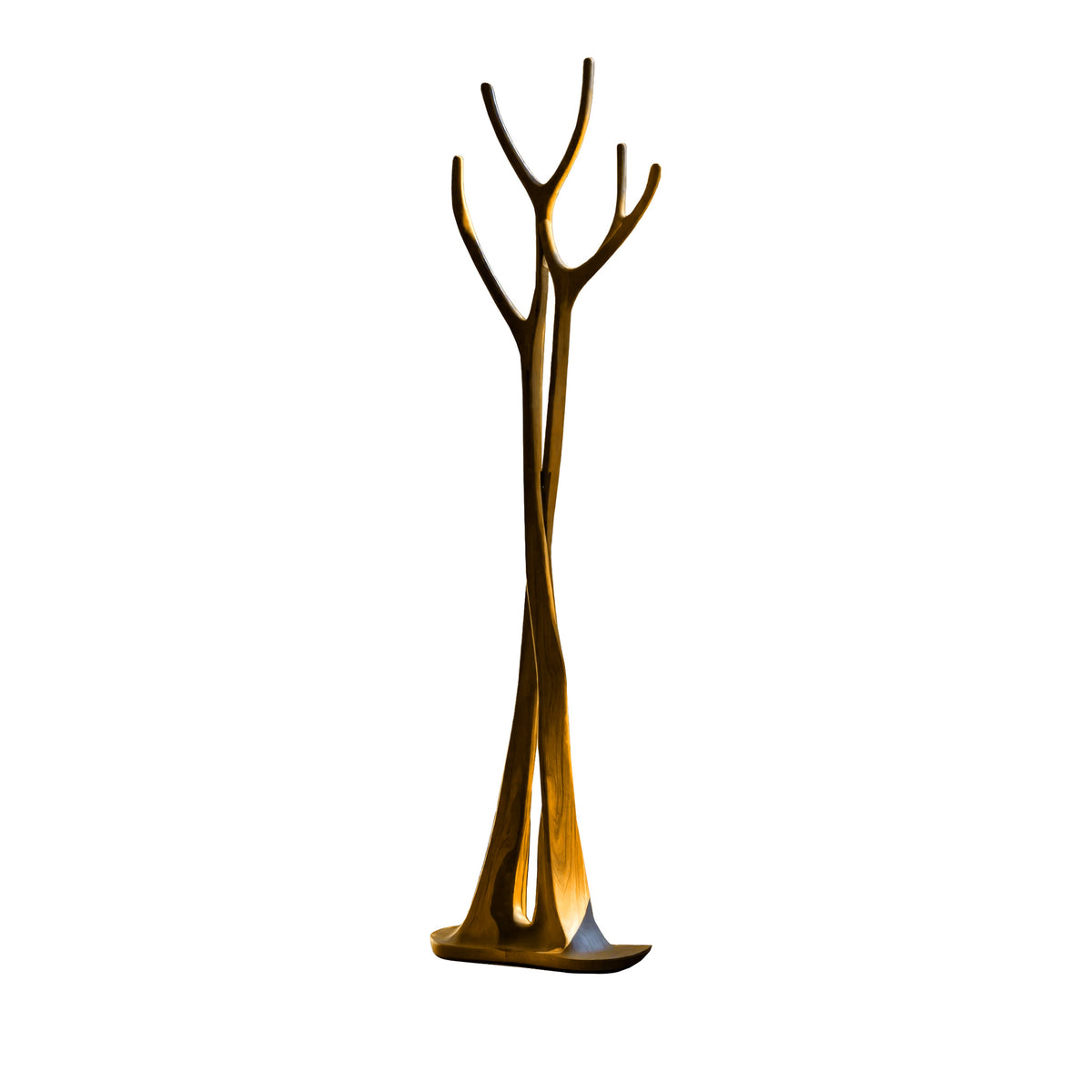 Sculpted Solid Wood Freestanding Tree Coat Rack with Curved Branches - Image 4